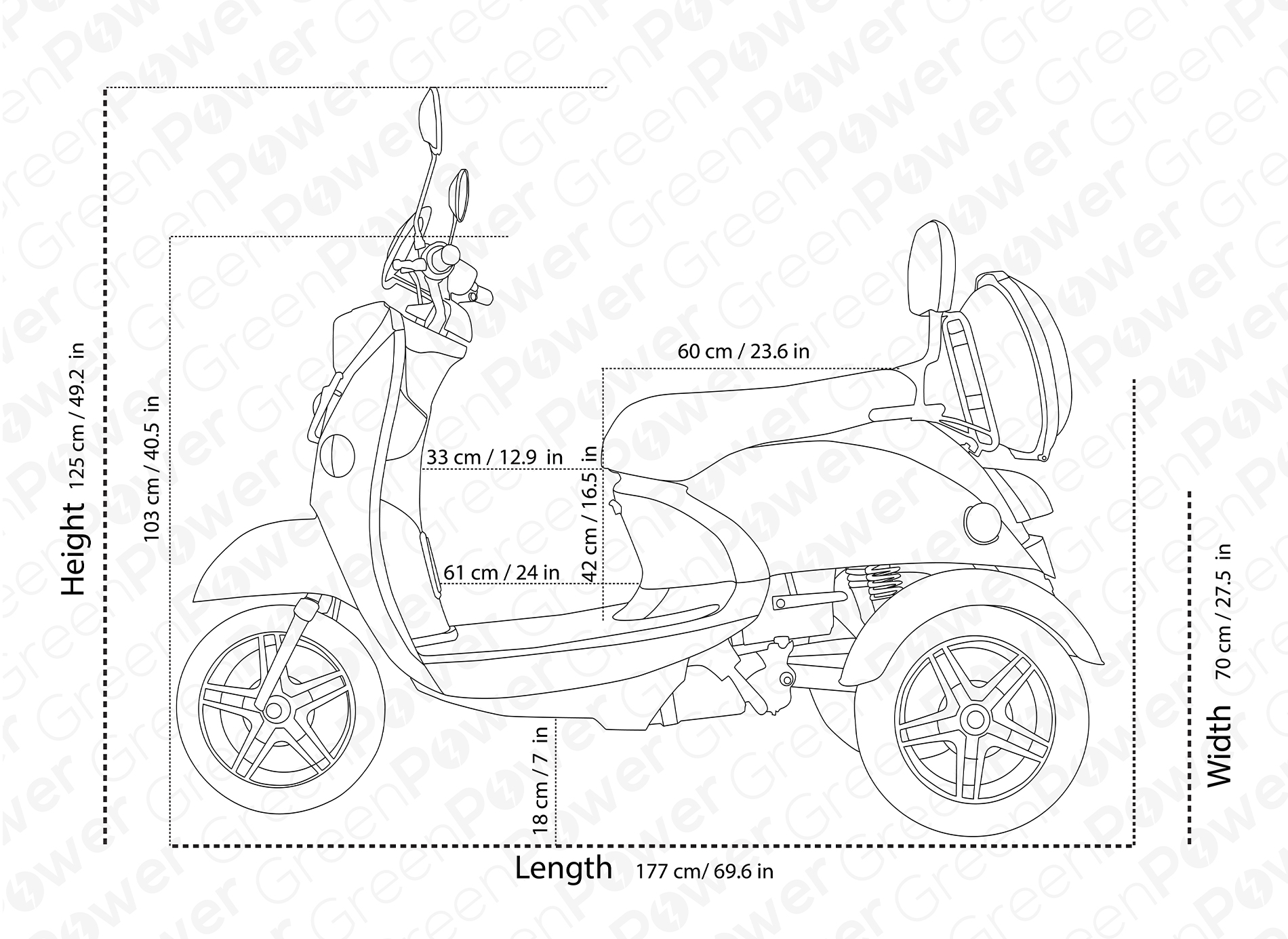 Electric Mobility Scooter Unique500 Green Power
